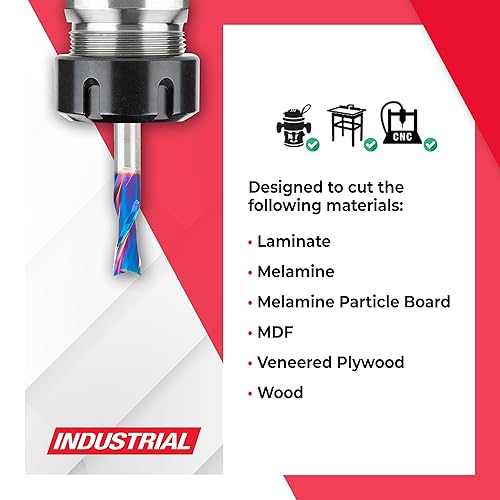 Miniatura 40 de Amana Tool Spektra Extreme Tool Life - Broca de carburo sólido para enrutador de inmersión en espiral, 46416-K, 1/4 de diámetro x 1-1/8 CH x vástago