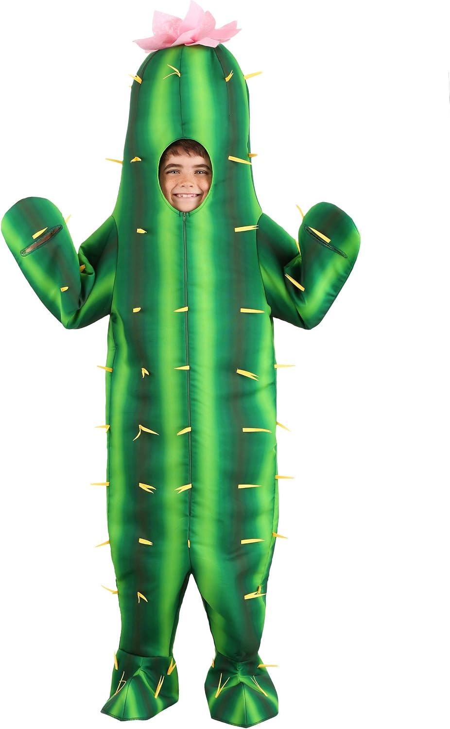 Fun Costumes Cactus Costume for Kids - Hooded Jumpsuit with Mitts, Shoe Covers, and Felt Flower