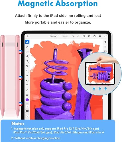 Miniatura 6 de Lápiz óptico para iPad con rechazo de palma, lápiz activo compatible con (2018-2022) Apple iPad 109876 generación, iPad Air 543 generación, iPad Pro