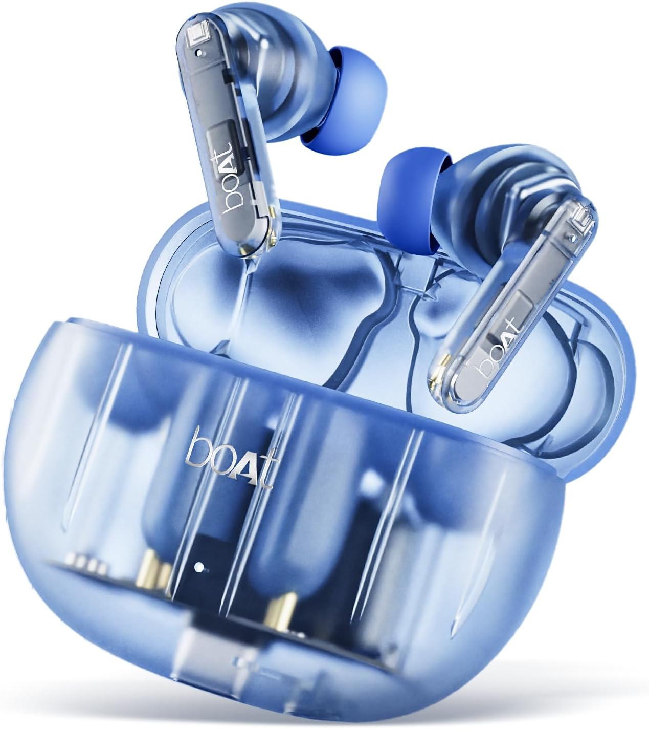 boAt Airdopes 191 ANC, 32dB ANC, Ambient Mode, 60HRS Battery, 4Mics ENx, in-Ear Detection, IWP Tech, Fast Charge, v5.3 Bluetooth Earbuds, TWS Ear Buds Wireless Earphones with mic (Pellucid Blue)
