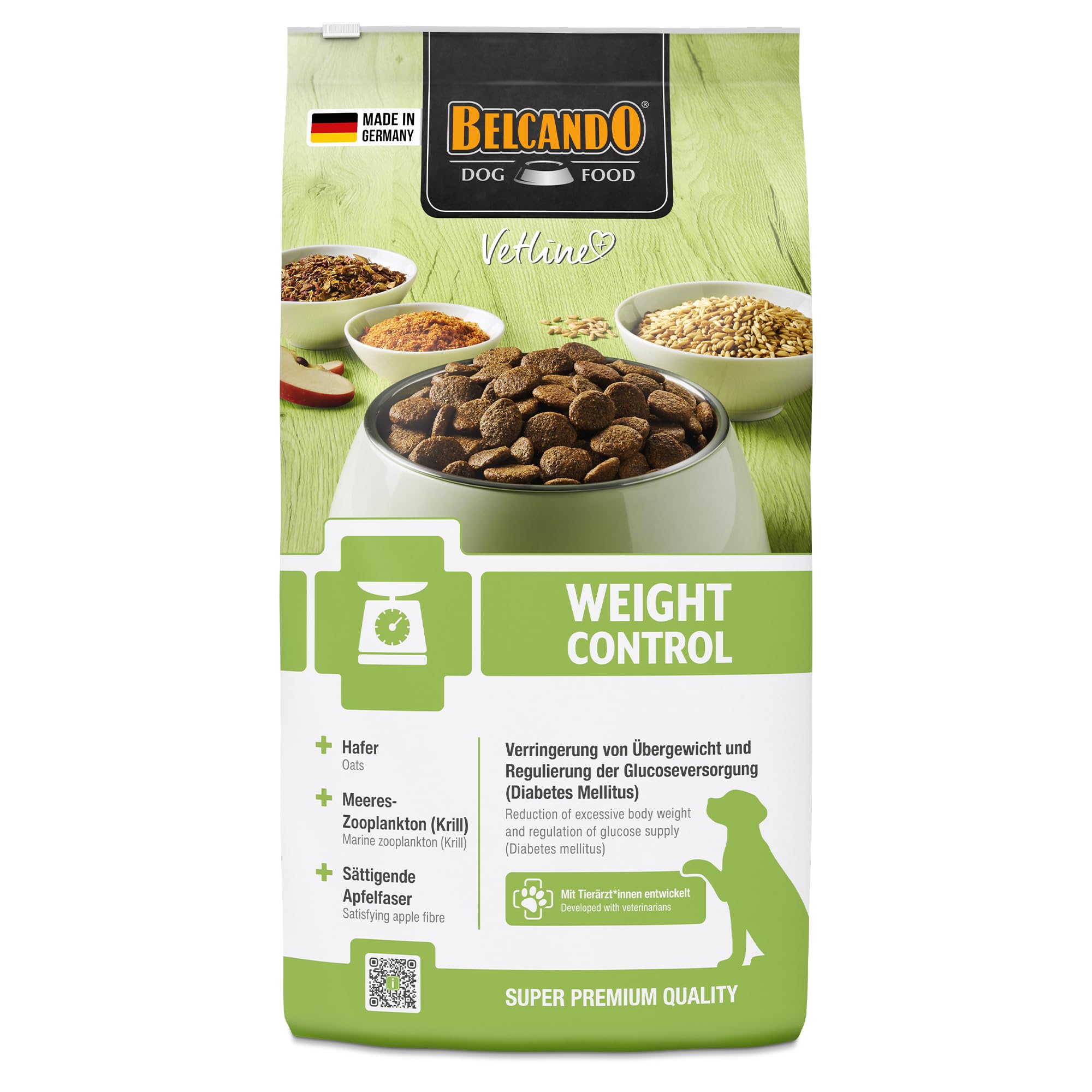 BELCANDO Vetline Weight Control Diätfutter 7,5 kg – Trockenfutter bei Übergewicht & Diabetes Mellitus | Kalorienreduzierte Rezeptur, Made in Germany