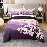 Vista 8 de Juego de ropa de cama de 100 % algodón pastel arcoíris con rayas abstractas onduladas, funda de edredón brillante, turquesa, azul, rosa, morado