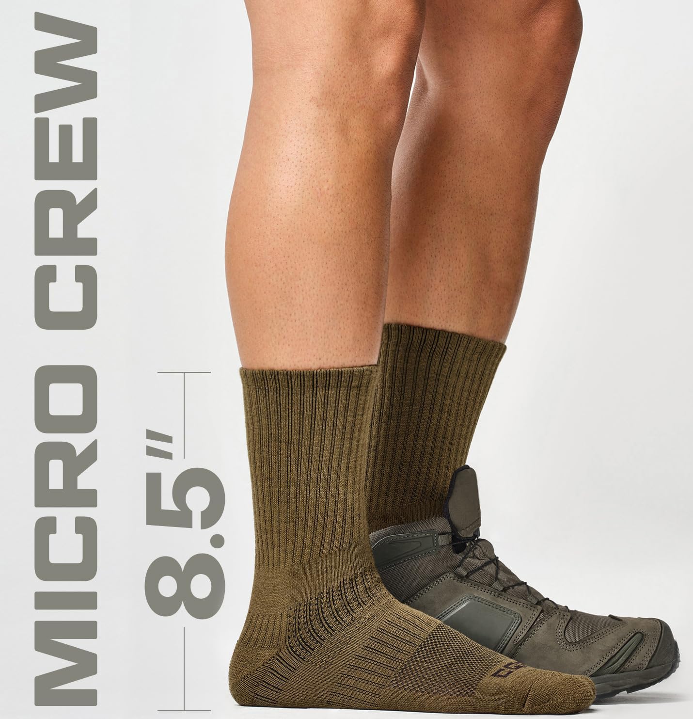 CQR 3 Pack Men and Women Wool Hiking Mid Calf Crew Socks, Moisture Wicking Breathable Outdoor Tactical Cushion boot Socks