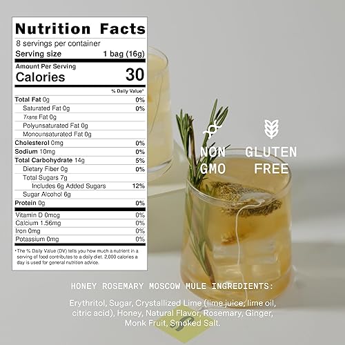 Miniatura 118 de SAYSO Skinny Cardamom Paloma La batidora de bolsas de té de cóctel original artesanal Orgánico, certificado sin gluten, sin OMG < 15 cal, 0.00