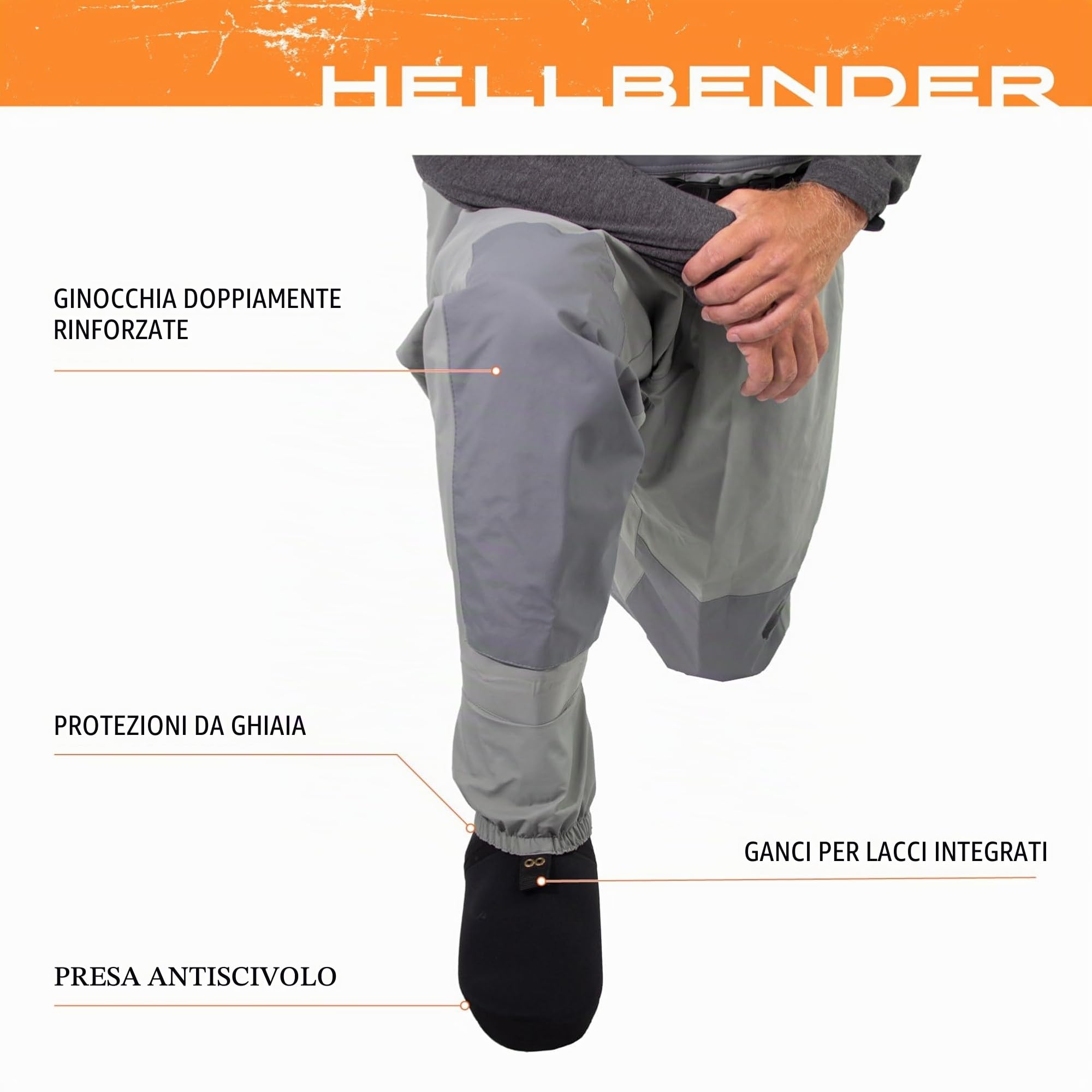 Frogg Toggs Hellbender Angel-Wathose mit Sockenfuß, traspiranti, impermeabili