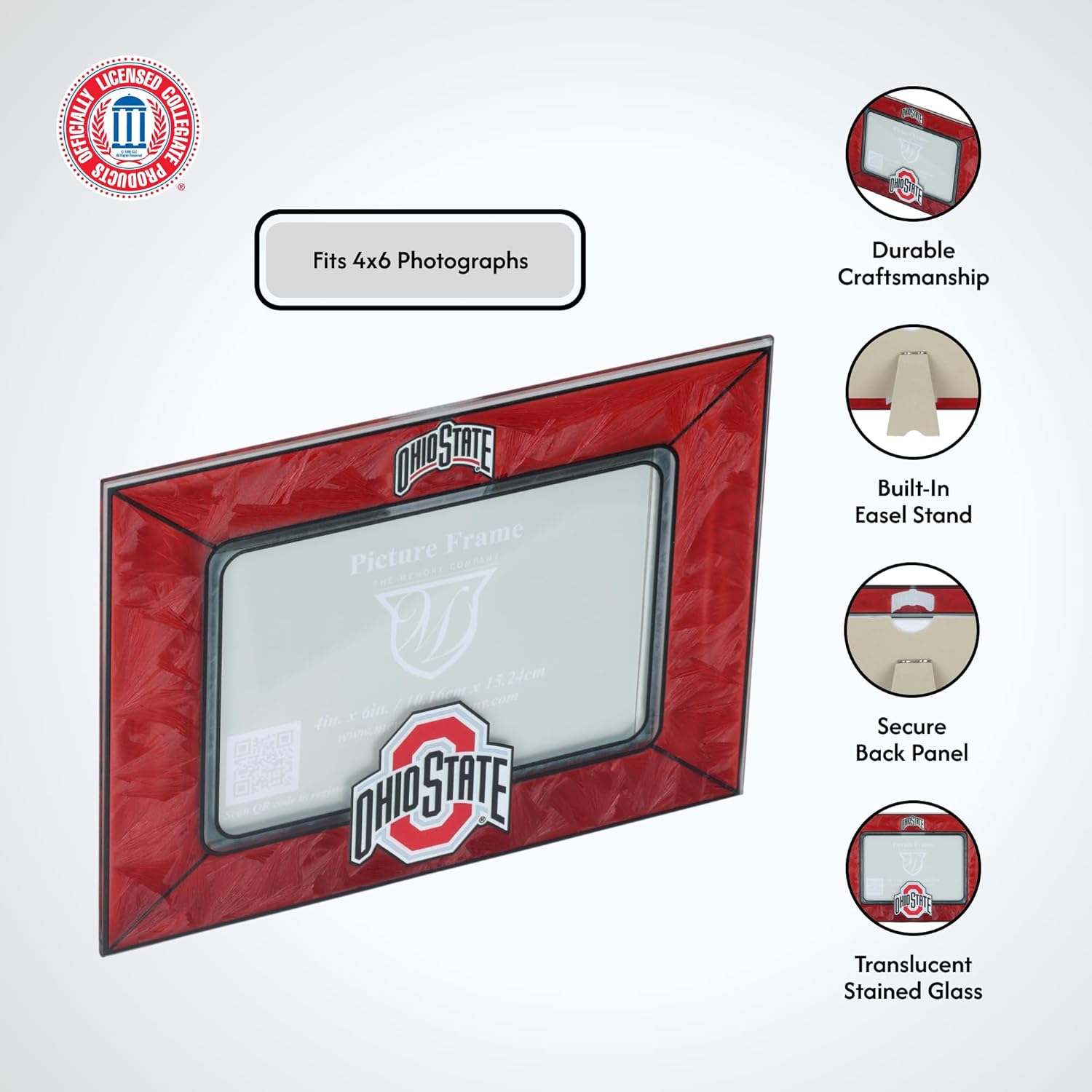 The Memory Company Officially Licensed NCAA Art Glass Picture Frame - Professional Sports Memorabilia Display - Licensed Team Logo Home Office Decor, 4x6 Photo Display - Image 6