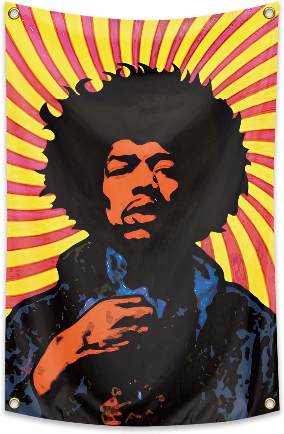 ALoEu Rock Music Tapestry Singer Tapestry Hendrixx 2x3 FT Room Art Decor Poster With 4 Brass Grommets (25)