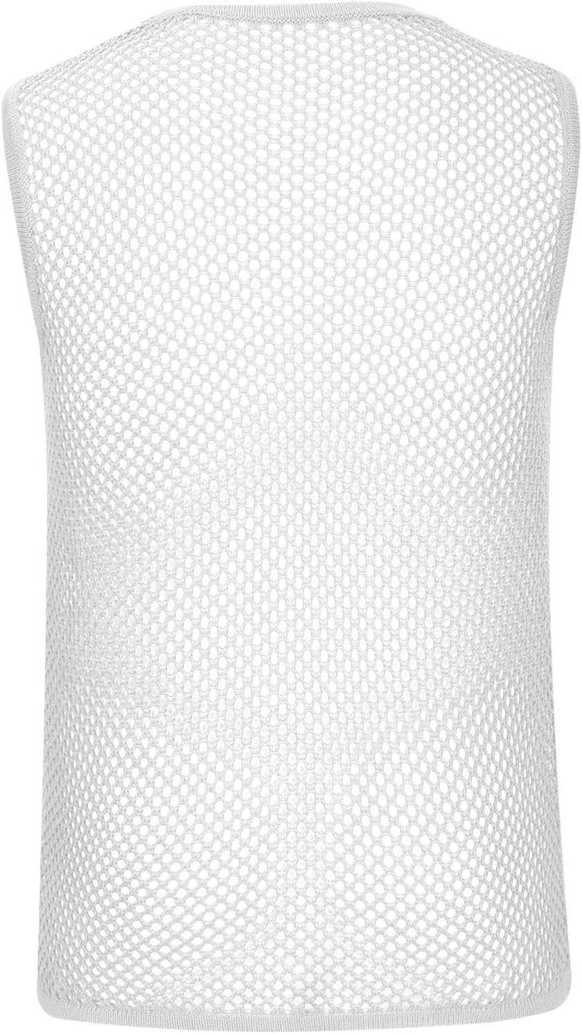 See Through Sleeveless Tank Tops for Men Casual Unique Workout Outdoor Shirts Gym Muscle Shirt Hollowing Out Mesh Fishnet Tee