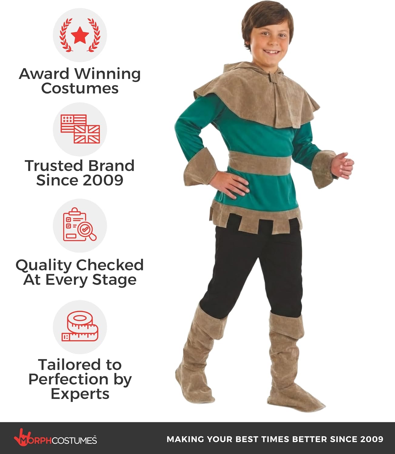 fun shack Kids Robin Hood Costume, Boys Archer Outfit, Robinhood Dress Up, Kids Archer Dress, Adventure Costume