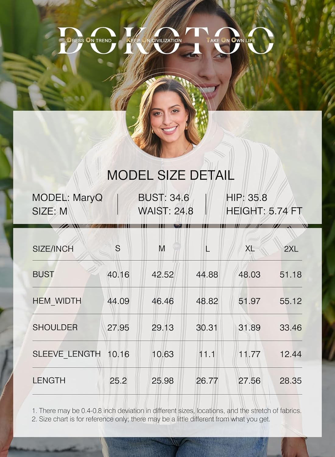 Dokotoo Women’s Summer Short Batwing Sleeve Button Shirts Business Casual Striped Color Block V Neck Lightweight Tops Blouses - Image 6