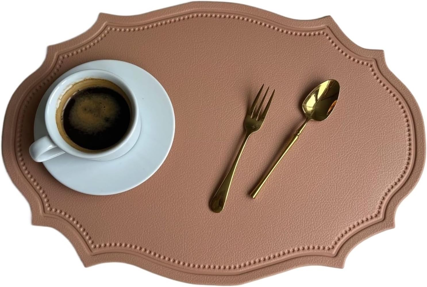 Green Oval Placemats Gift Table Decor Mats Pads Irregular Shape PU Leather Placemats Set Oil-Proof Place Mats(in Pink,4pcs 30x43cm)