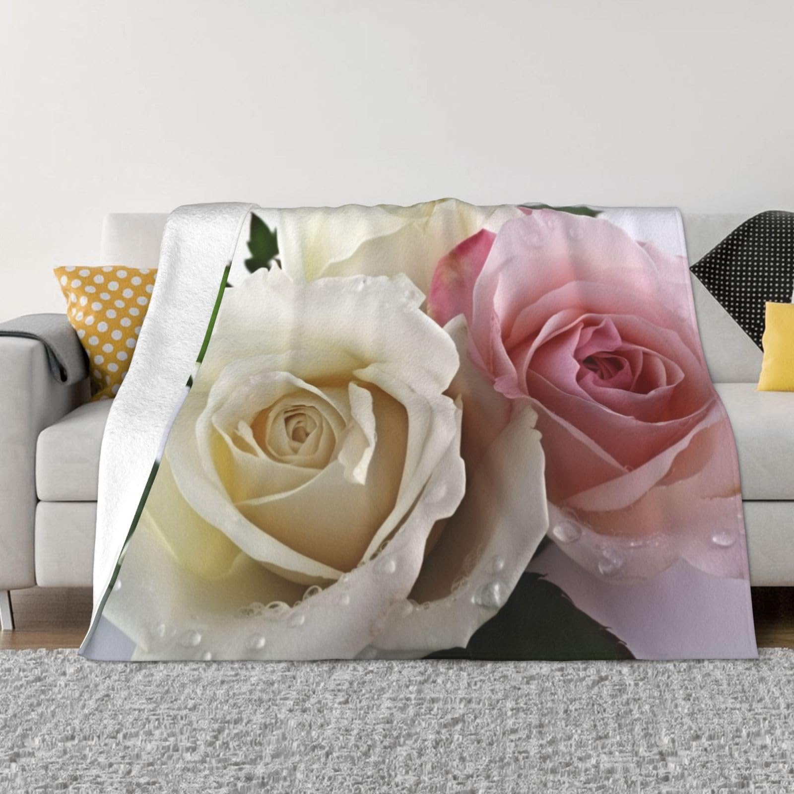 Couverture polaire rose contre les soirées fraîches plaid flanelle anti-frissons