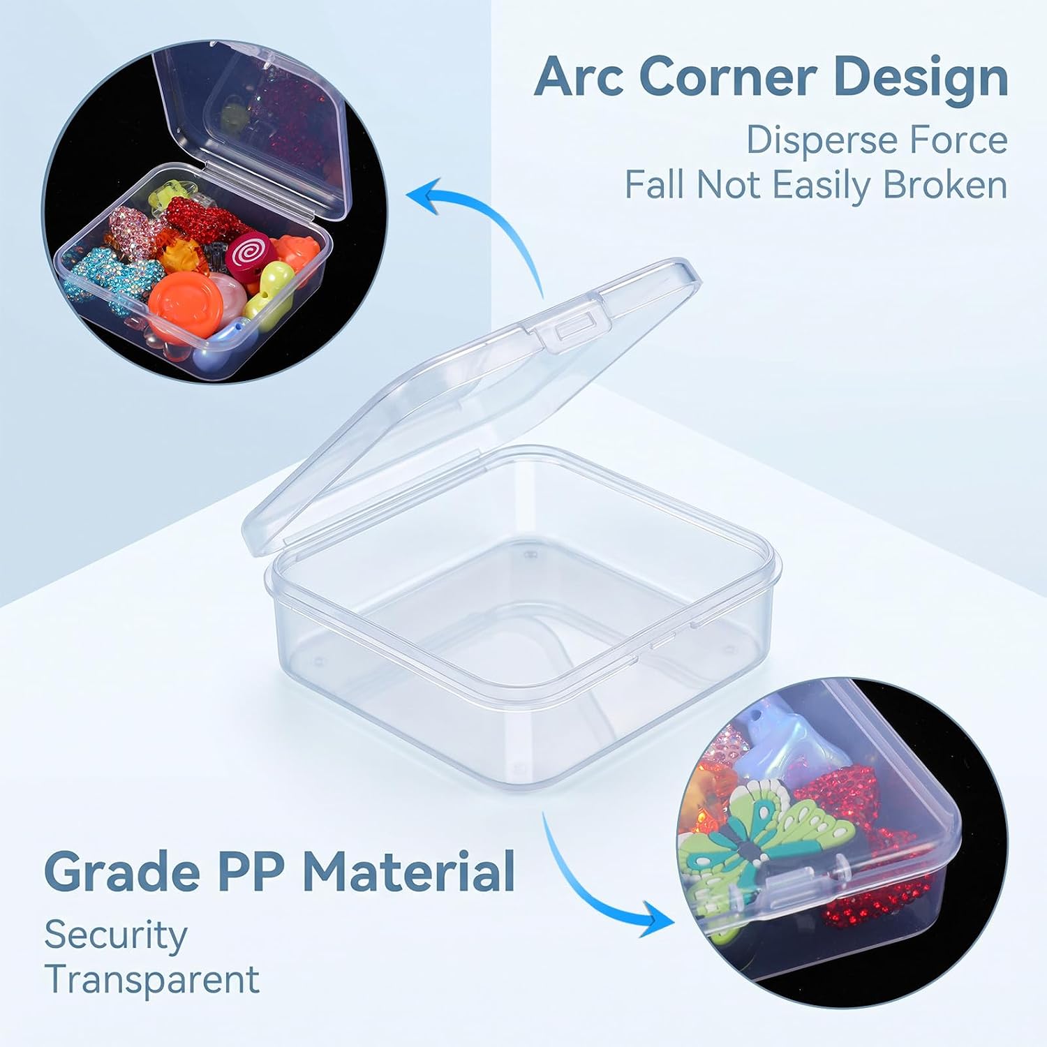 Small Plastic Box 2.5in Clear Mini Storage Containers