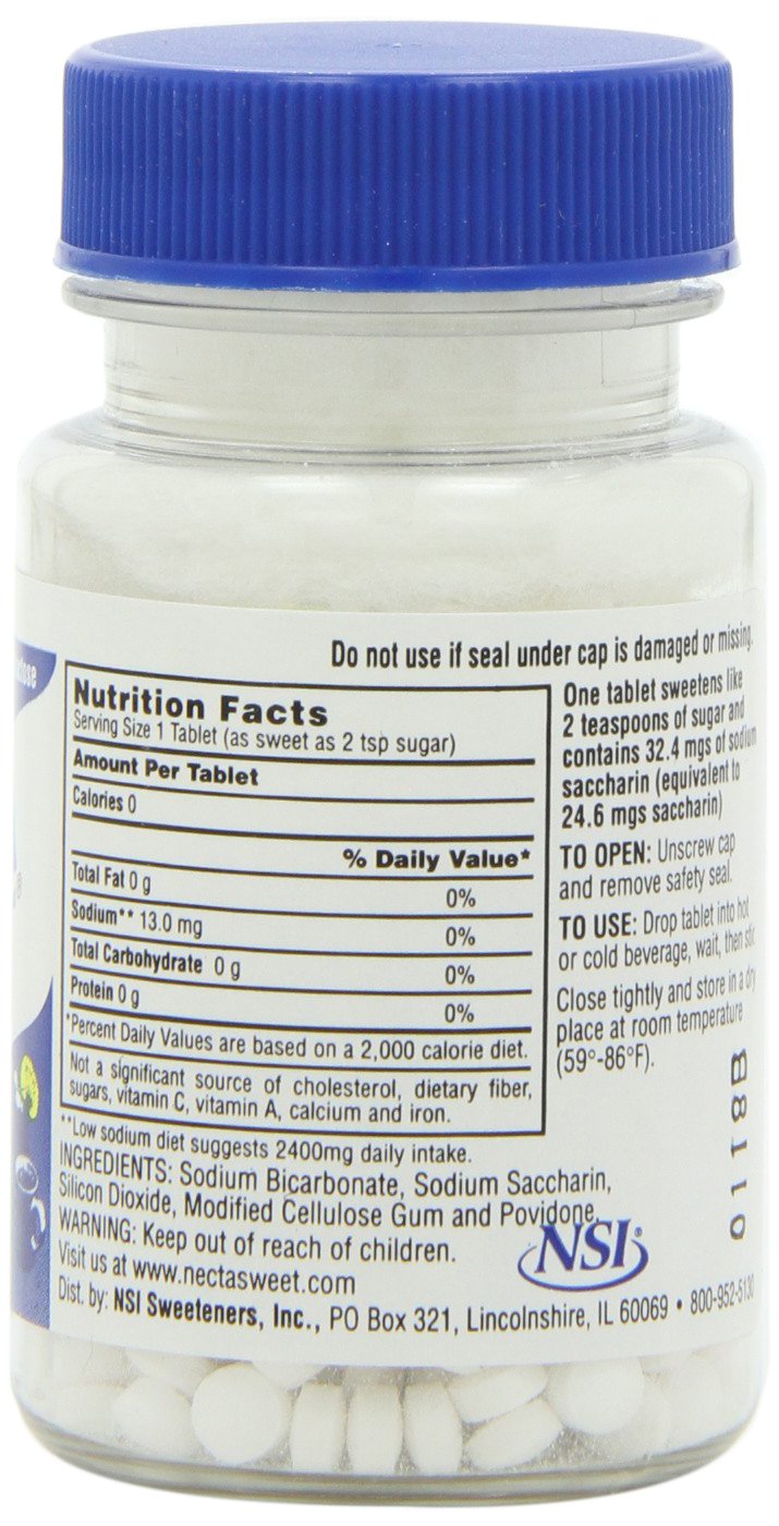 Necta Sweet Sugar Substitute Tablets, 1/2 Grain, 500-Count Bottle (Pack of 12)