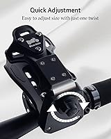 Vista 4 de Portavasos Extra Grande para Motocicleta ATV, Soporte Ajustable para Bebidas para Botella de Agua de 1.9 – 3.6", Jaula Universal Antirrobo