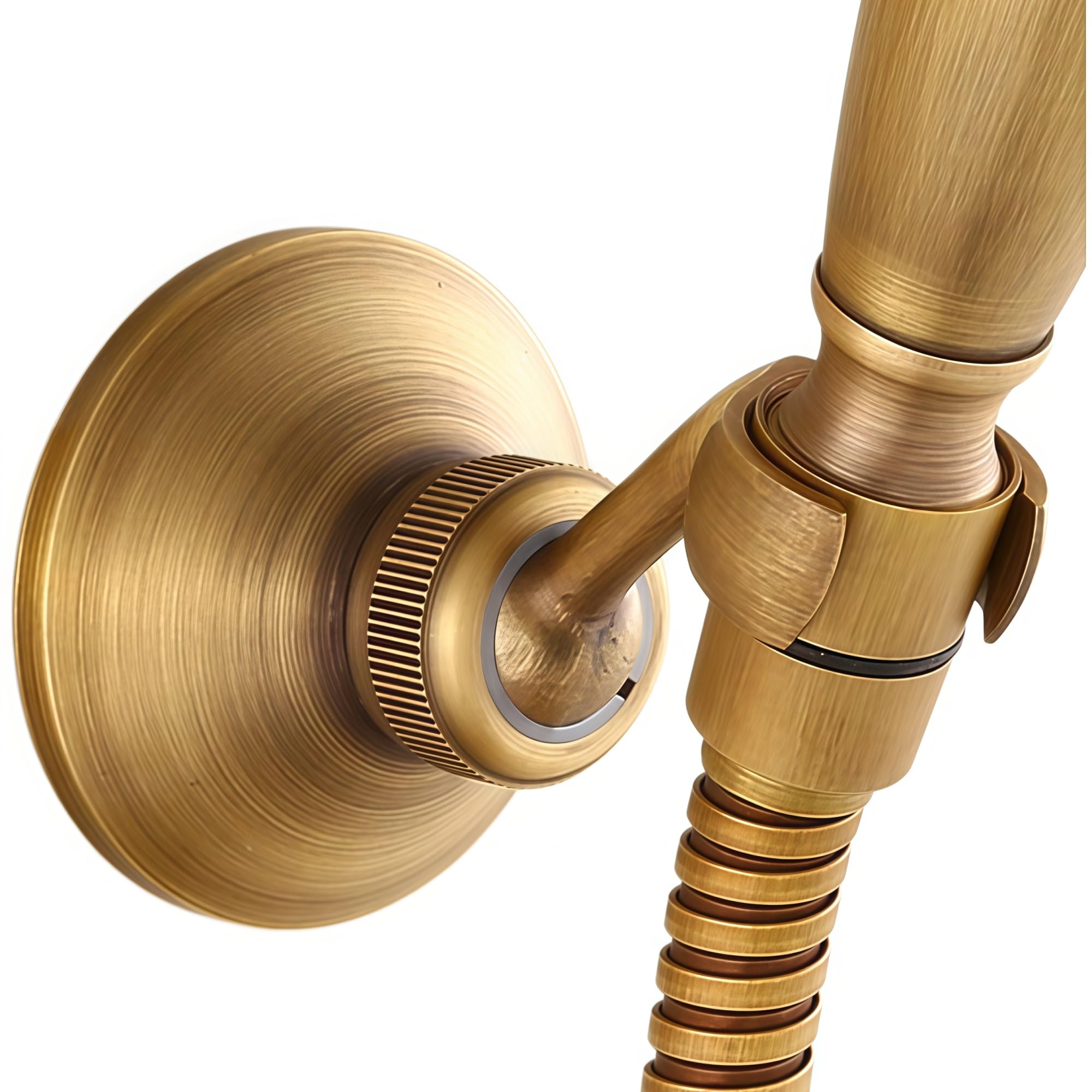 Set Doccia In Ottone A Forma Di Telefono – Soffione Retrò Con Tubo Da 1,5 M E Staffa Girevole 360° Per Bagno (Color: Brass Shower Suit)