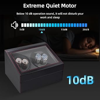 Mcbazel Automatic Watch Winder Box with 4 Watch Winder & 6 Extra Storage Space