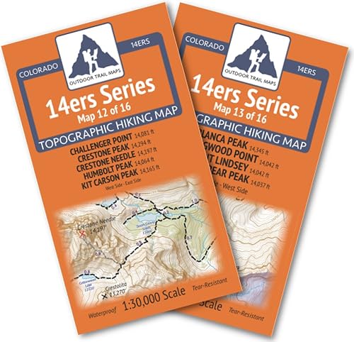 Outdoor Trail Maps Colorado 14ers Series Sangre de Cristo Range