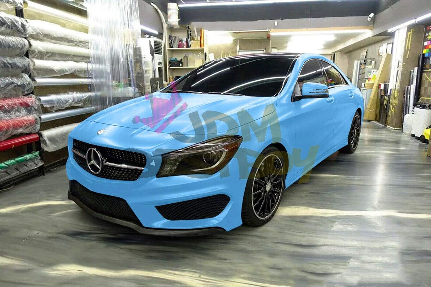 Satin Baby Blue Automotive Vinyl Wrap Car Vehicle Bubble Free Air Release 20"x60" (1.6FTx5FT)