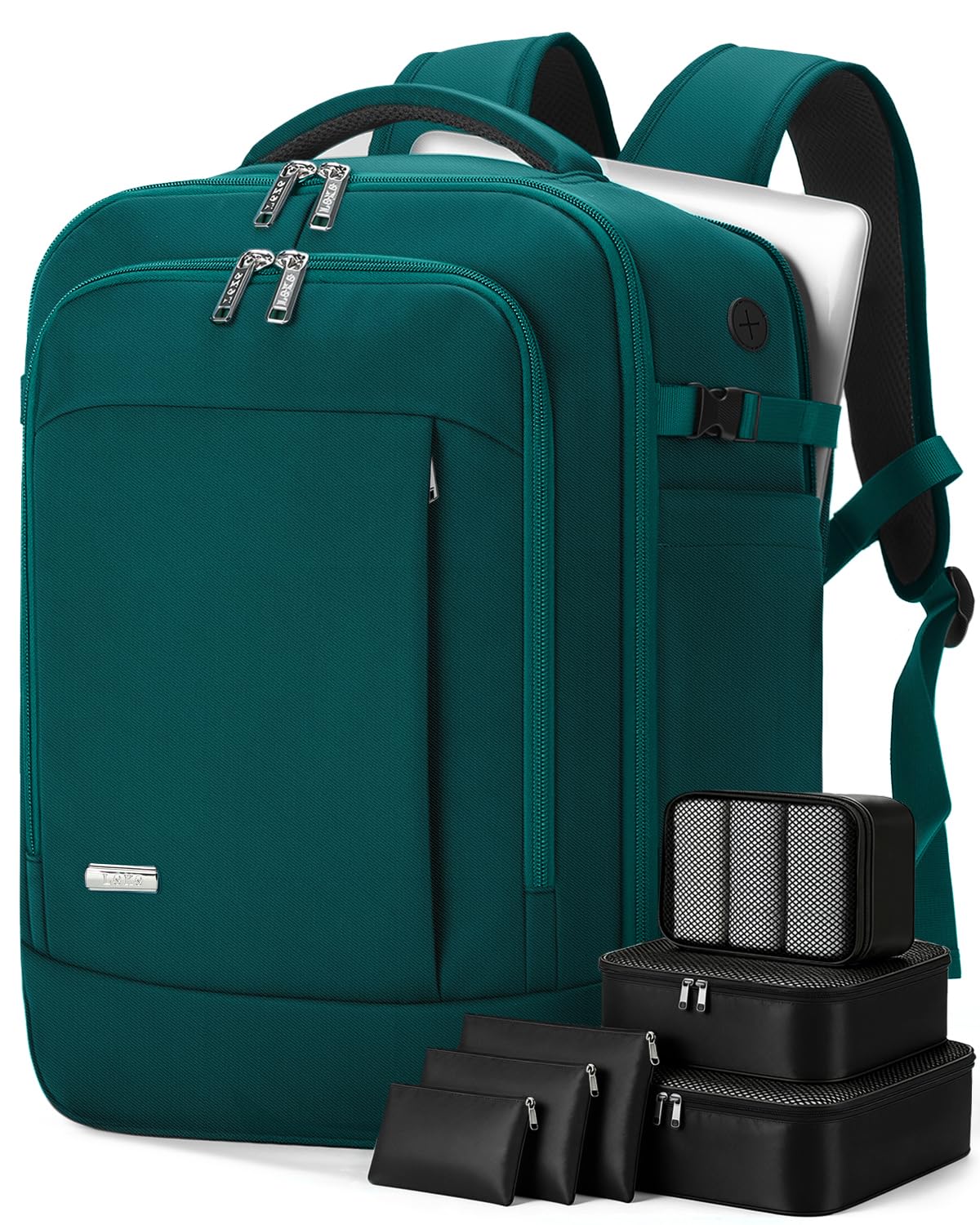 Lekespring Handgepäck Rucksack 40x20x25 cm für Ryanair, Reiserucksack mit 6 Packing Cubes, Kabinentasche für Flugzeug, Business, Arbeit, Weekender & Kurztrip