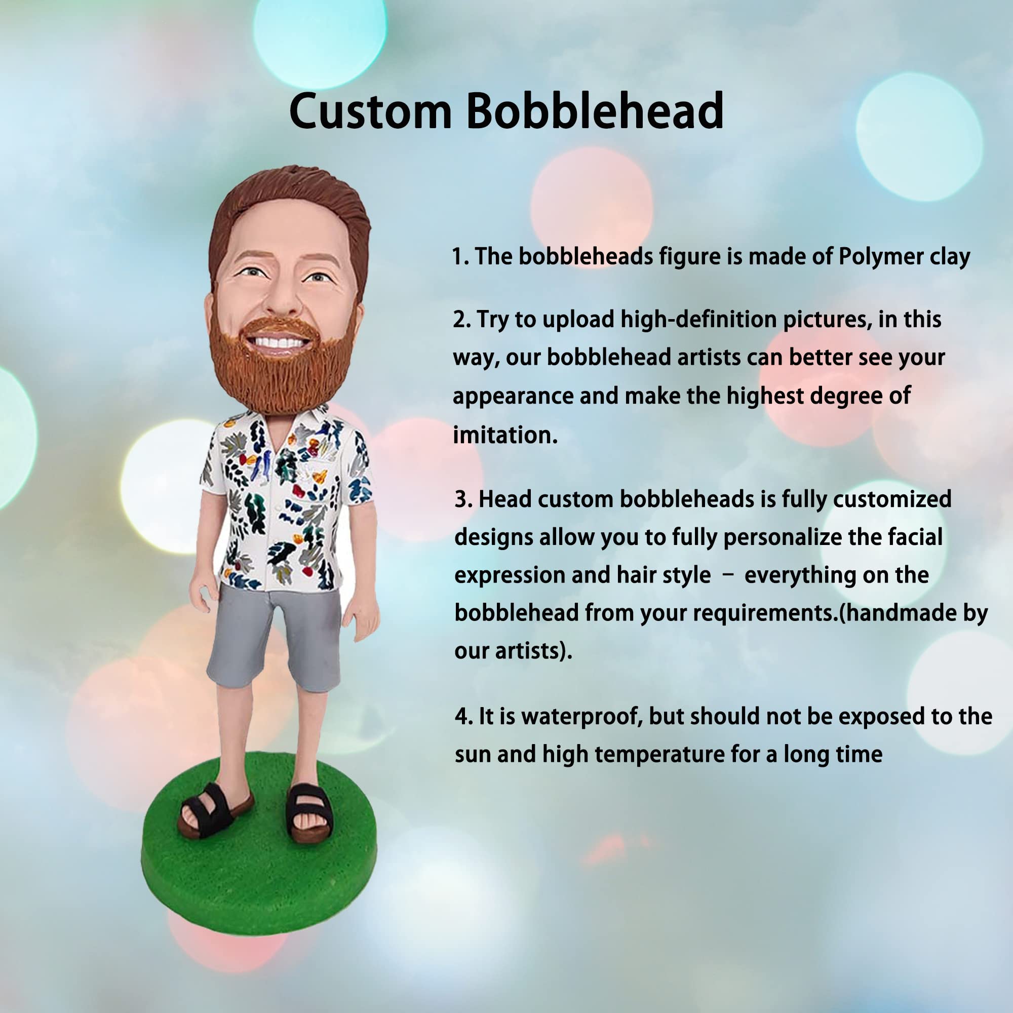 Cabezudos Personalizados Muñeca, Jugador de Baloncesto, Figuras Hechas a Mano Regalo Personalizado, Verde.
