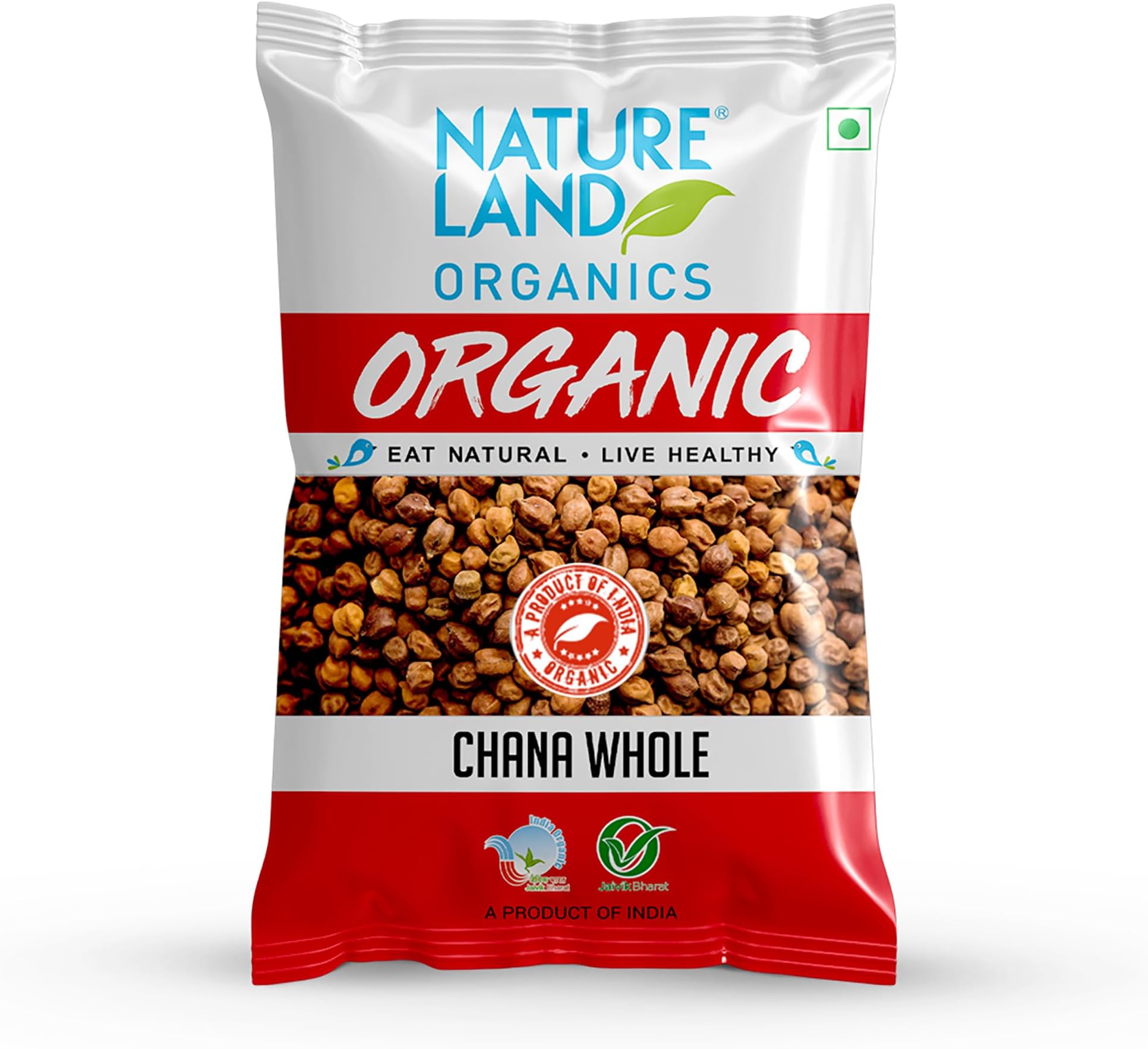 Natureland Organics Chana whole 1 Kg - Organic Healthy Pulses