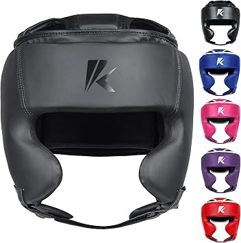 Kruzak Unisex Boxing Headgears - MMA Training, Adjustable Padded, Kara,Muay Thai Headgear, Kickboxing, Sparring, Martial Arts, Karate, Taekwondo MMA Body Equipment
