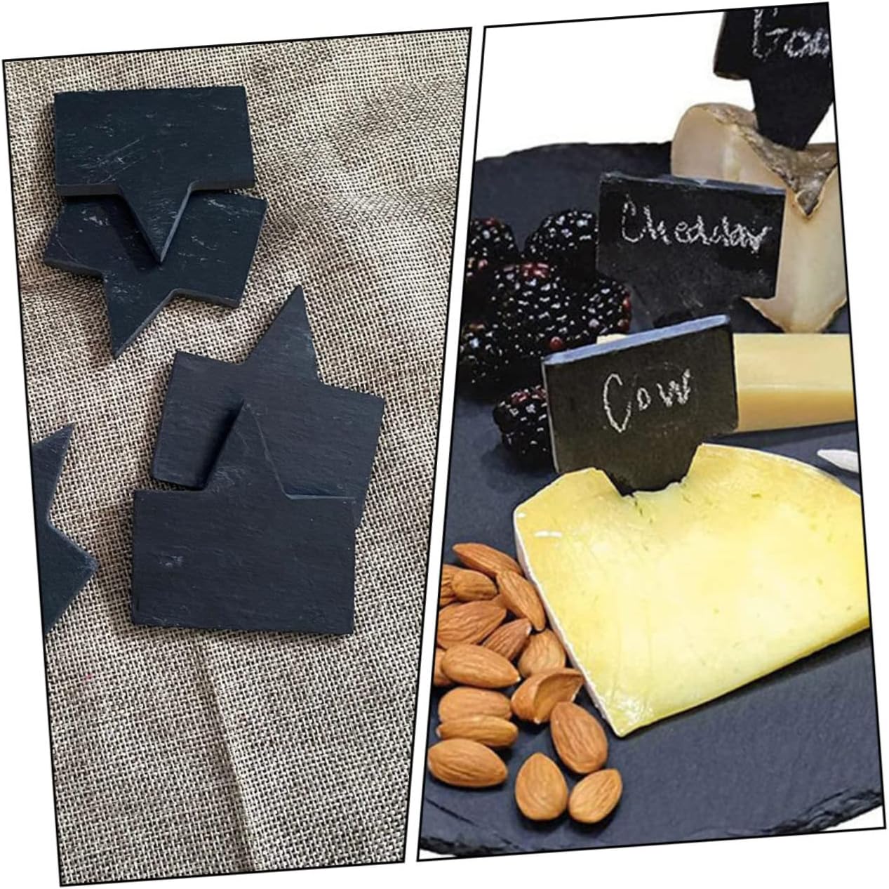 COLLBATH 10pcs Square Cheese Markers Easy Install Dessert Toppers for Cakes Charcuterie Boards and Parties Lightweight Food Labels for Home Bakery and Garden Use