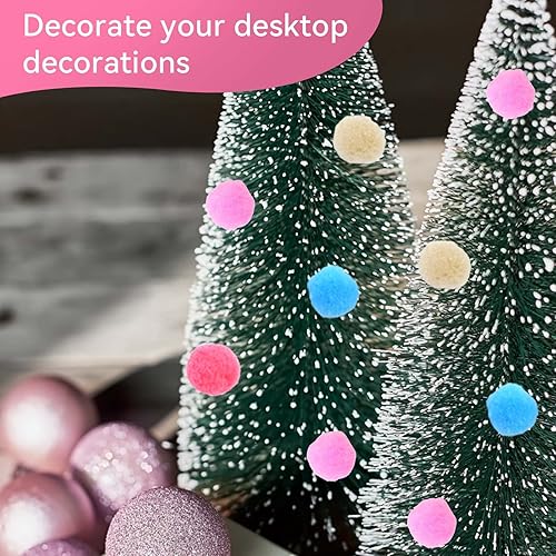 Miniatura 84 de MORFEN 150 pompones, pompones rojos de 1 pulgada para manualidades, bolas de pompón mullido, pequeños pompones para proyectos de manualidades, artes