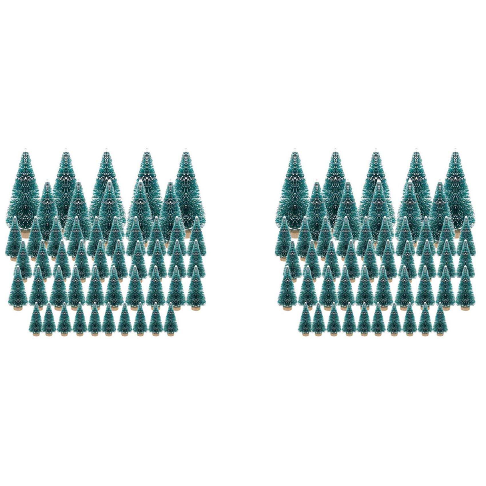 Hndhbfgrt 100PCS Miniature Artificial Christmas Tree Small Snow Frost Trees Pine Trees Christmas DIY Party Decoration Crafts