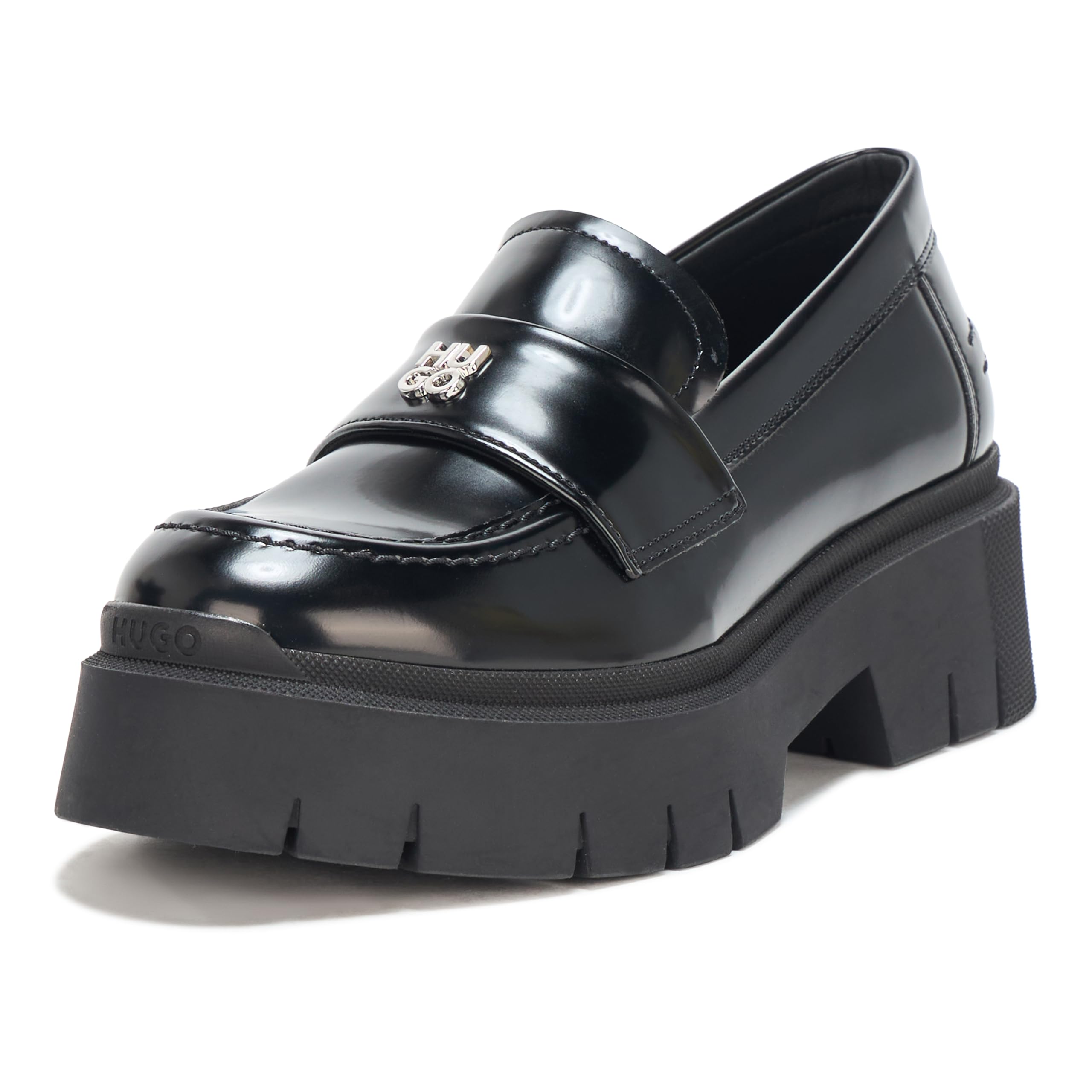 

                                                    HUGO, Kris Chunky Platform Leather Loafer, Black C