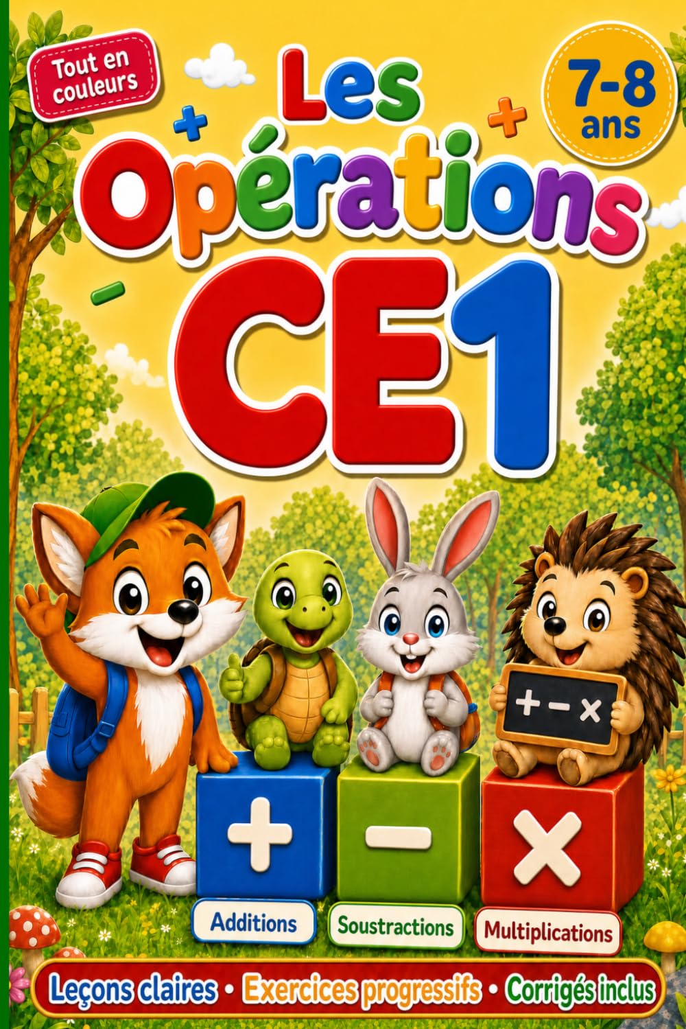 Les opérations CE1: Cahier d'exercices de mathématiques pour le CE1 – Additions, soustractions, multiplications et tables – Leçons, exercices progressifs