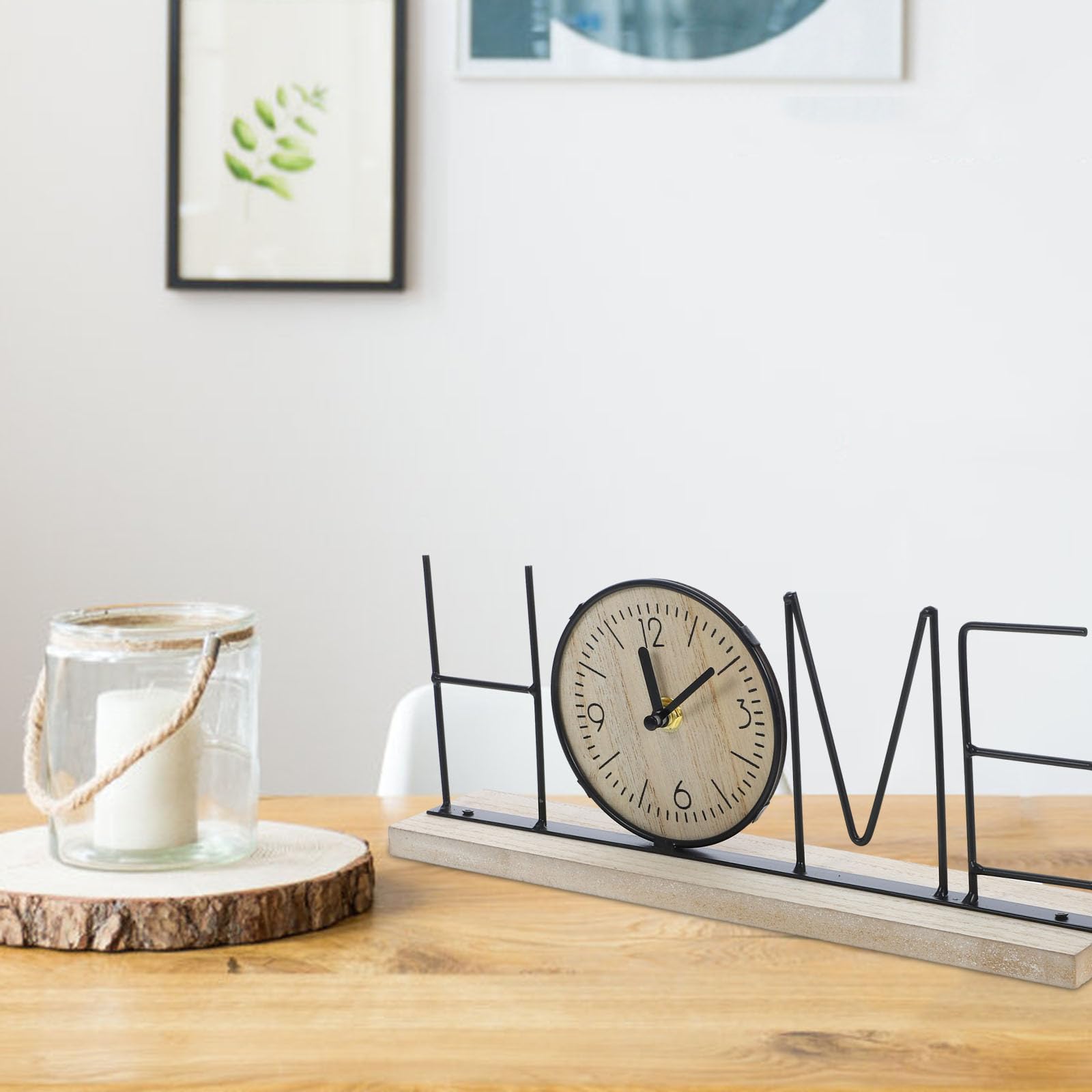 SUPVOX Orologio da Tavolo Decorativo Home Stile Classico in Legno e Ferro