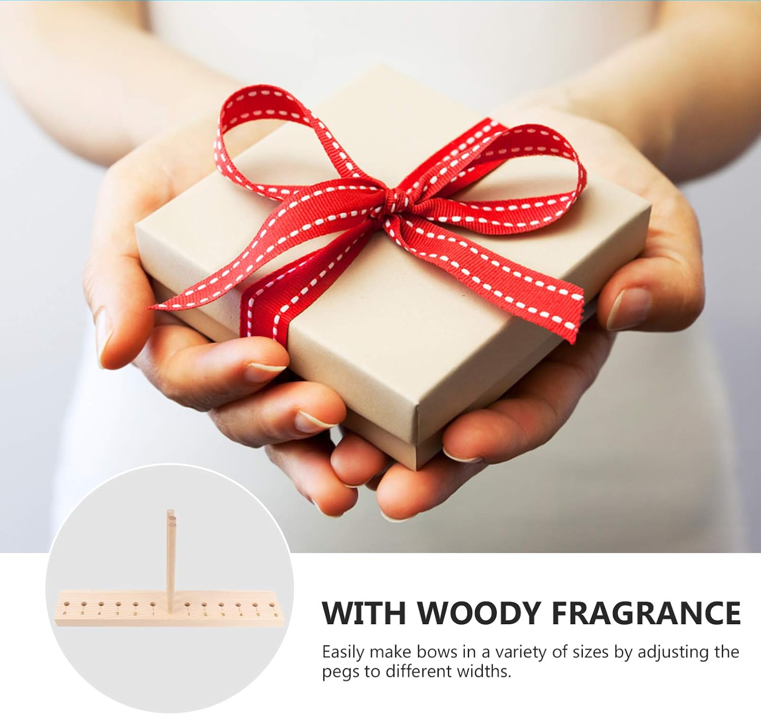 JEWEDECO Bow Maker Tool Wooden Ribbon Craft Accessory for DIY Wreaths and Bows Bow Making Tool for Creative Crafts for Parties and Decorations