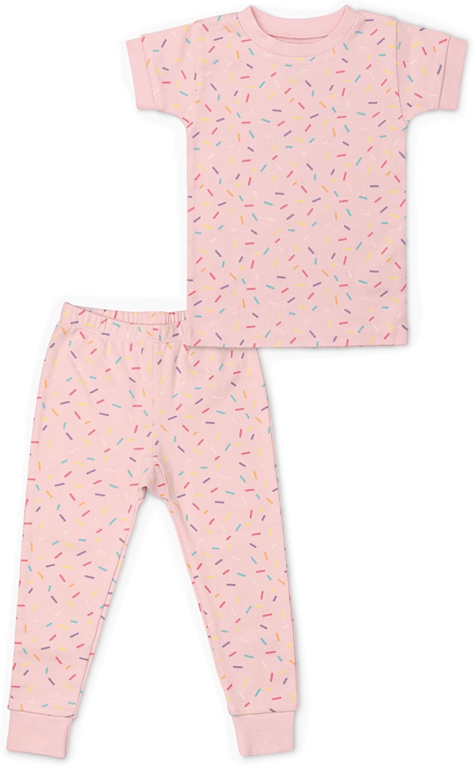 MONICA + ANDY Two Piece Short Sleeve Pajama Set, 100% Organic Kids & Toddler Clothes for Boys & Girls, Children PJs
