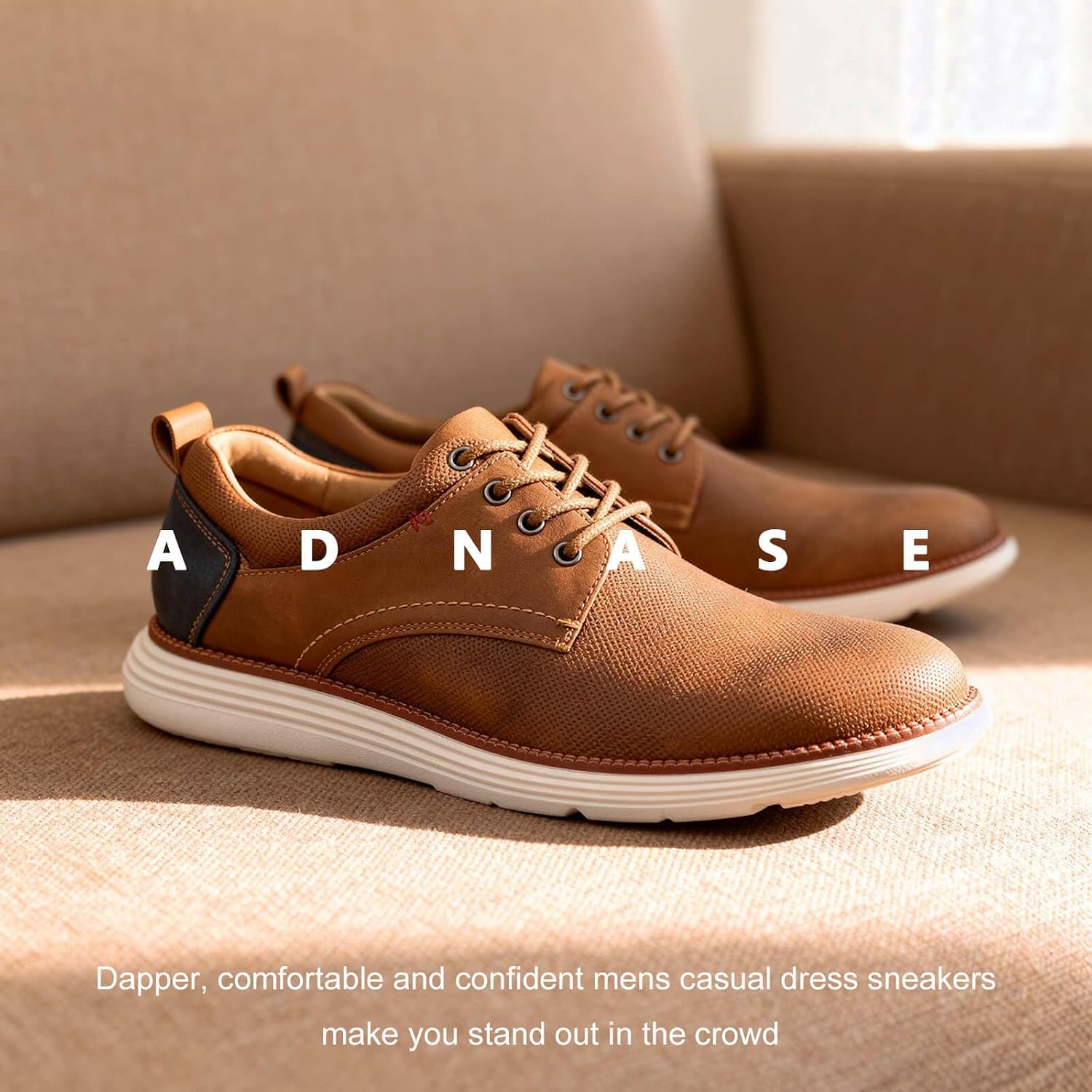 Mens Casual Dress Shoes Comfort, All-Match Fashion Dress Sneakers Men Oxfords Leather Office Business Trips Leisure All Day Comfortable Long Walking Standing