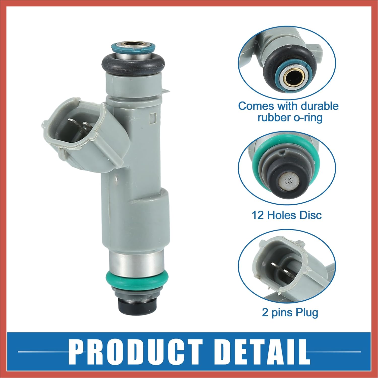 ACROPIX Fuel Injector No.16600JK20A Fuel Injection Nozzle for Nissan Pathfinder 14-20 3.5L for Nissan 350Z 07-09 3.5L Gray (Pack of 6) Car Parts