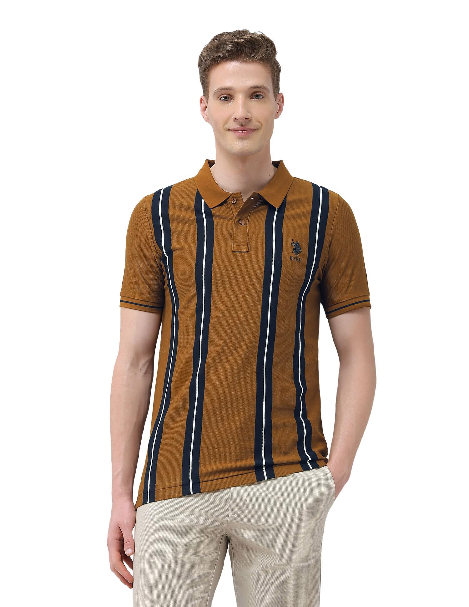u.s. polo assn. U.s.Polo Association Men's Vertical Striped sotogrande Slim fit Polo Shirt-picture-50