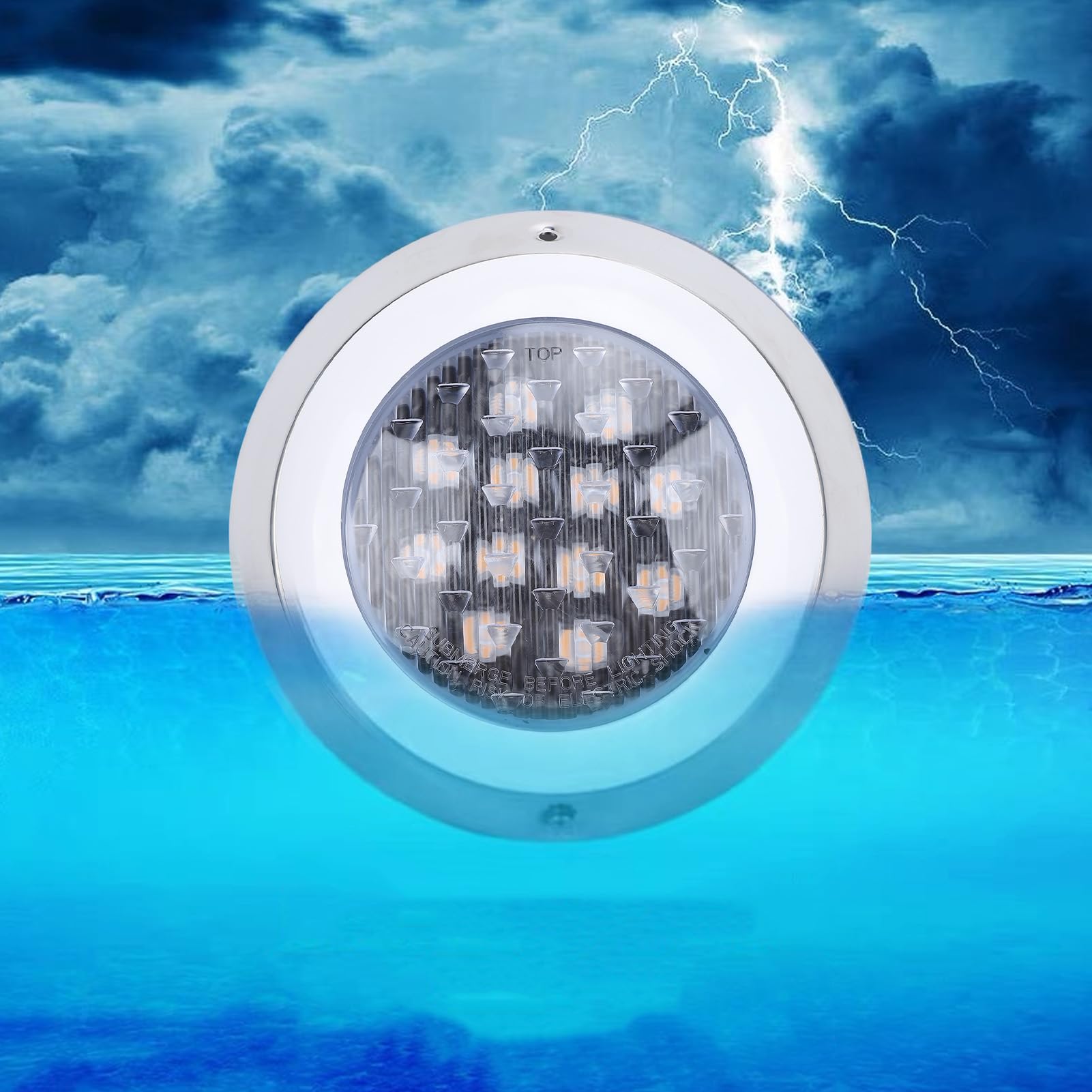 Luocute Luci Sommergibili per Piscina, Luci Subacquee per Piscina a LED Subacquee 12W 12V a Luce Calda 3000K a Bassa Tensione, Luci Subacquee Montate a Parete con Grado di impermeabilità