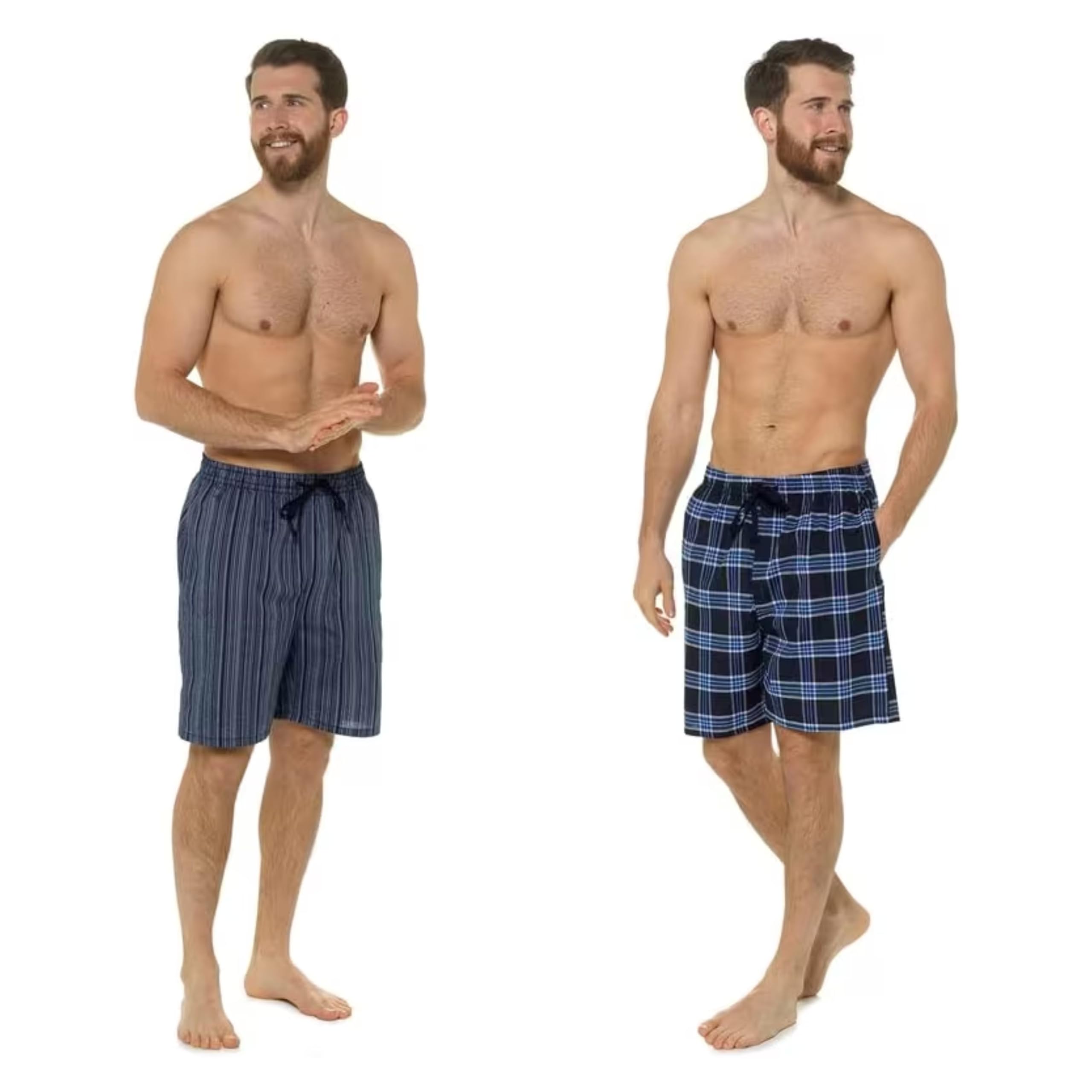 GM ApparelMens Lounge Shorts Bottoms – Pyjama Short Pants – Pyjamas Nightwear Loungewear Comfortable – Elasticated Waist Soft Men’s Shorts Multipack – Pack of 2 Shorts