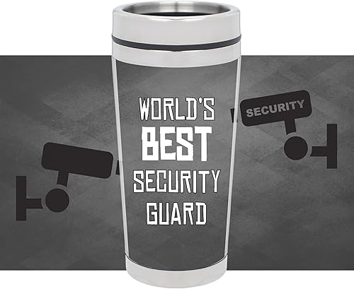 Miniatura 2 de Elanze Designs World's Best Security Guard - Vaso de viaje de acero inoxidable de 16 onzas, color gris