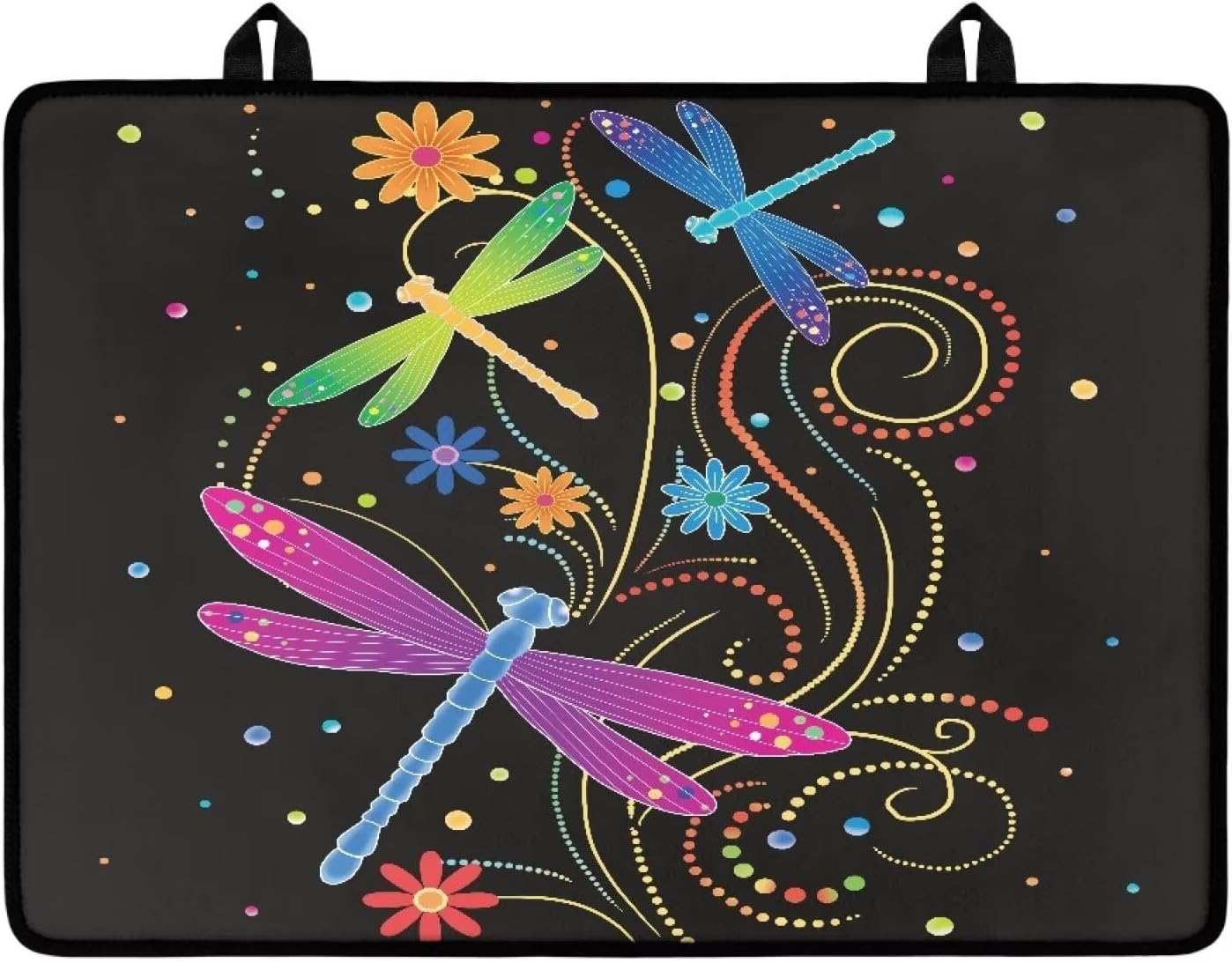 Poceacles Stove Top Cover for Cooktop, Electric Stove Protector Cover Non-skid Oil-proof Induction Electric Stove Top Cover Versatile Mat Easy to Clean, Dragonfly Flower Dot Colorful