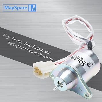 MaySpare Fuel Shut Off Solenoid 1503ES-12S5SUC5S SA-4562T Woodward 4TNV94L-SFN Parts for Yanmar 119653-77950 119285-77950 12VDC