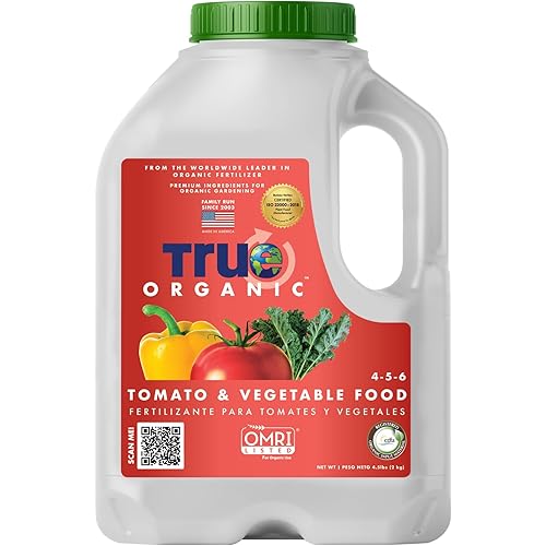 True Organic Tomato and Vegetable Food Granular Fertilizer 4.5lbs Jug - CDFA, OMRI Listed for Organic Gardening NPK 4-5-6