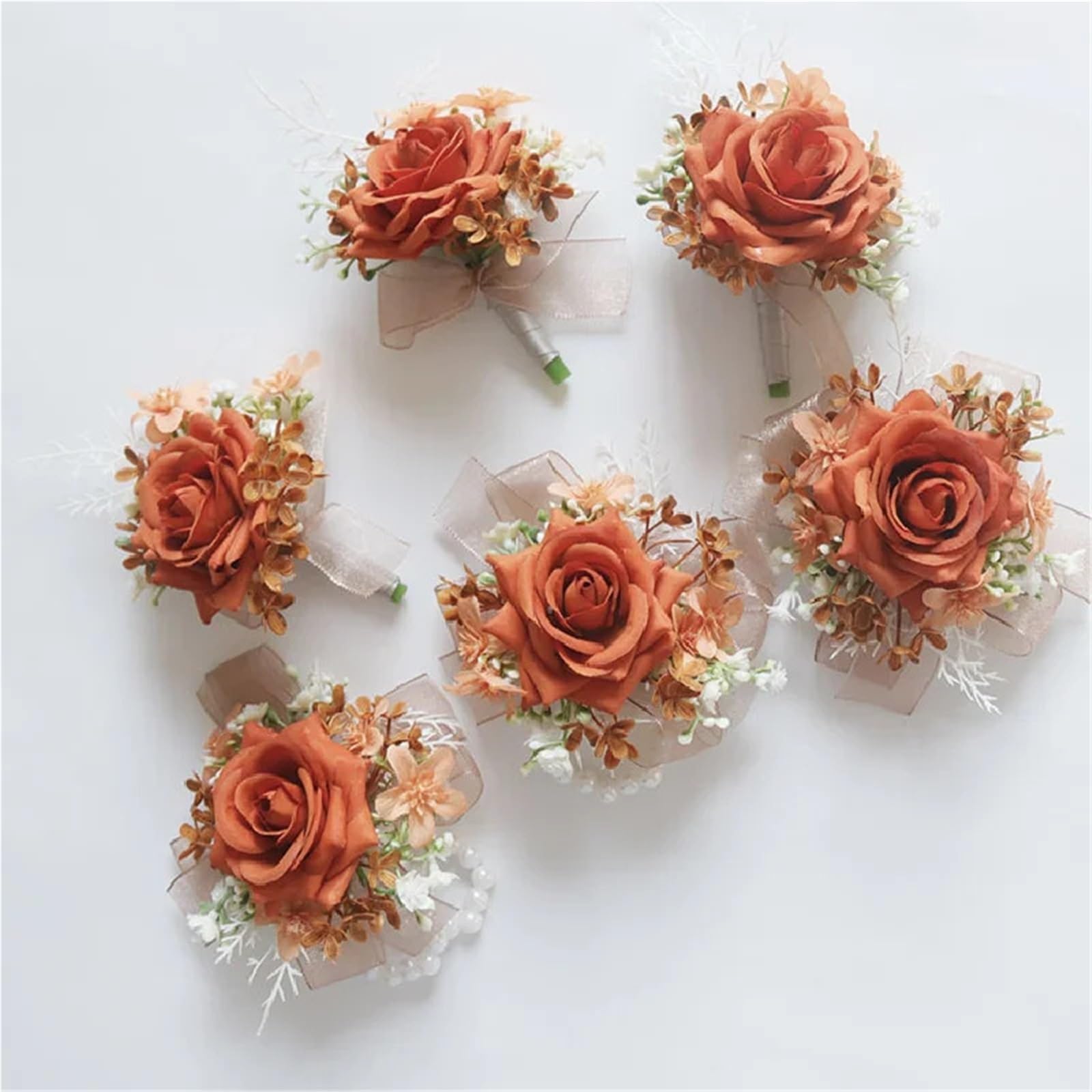 Ansteckblume BräUtigam Hochzeit Blumenstrauß Künstliche Blume Geschäftsfeier Eröffnungsgast Corsage Boutonniere Überreichte Orange | Handed flower