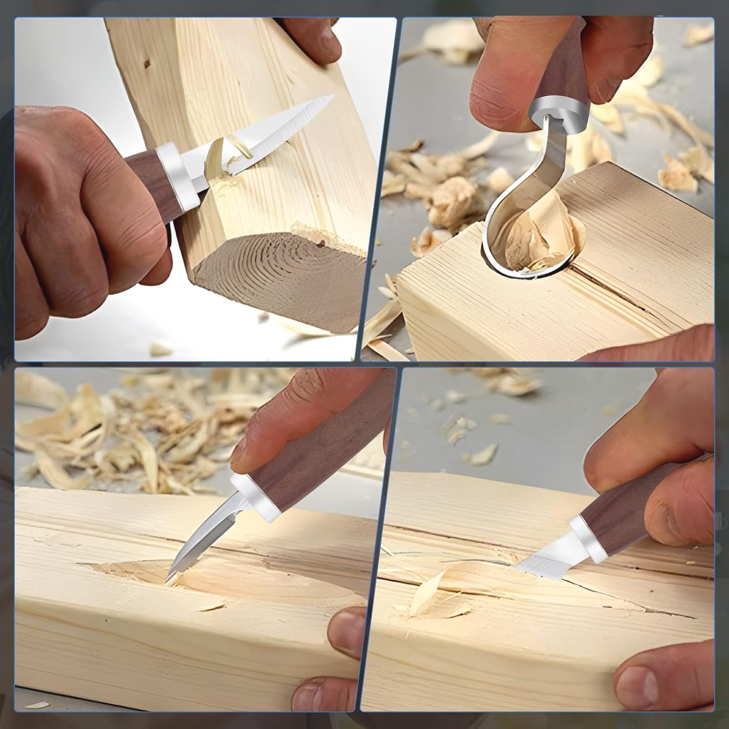 VIBRATITE Wood Carving Kit, 19 PCS Wood Carving Tools for Beginners