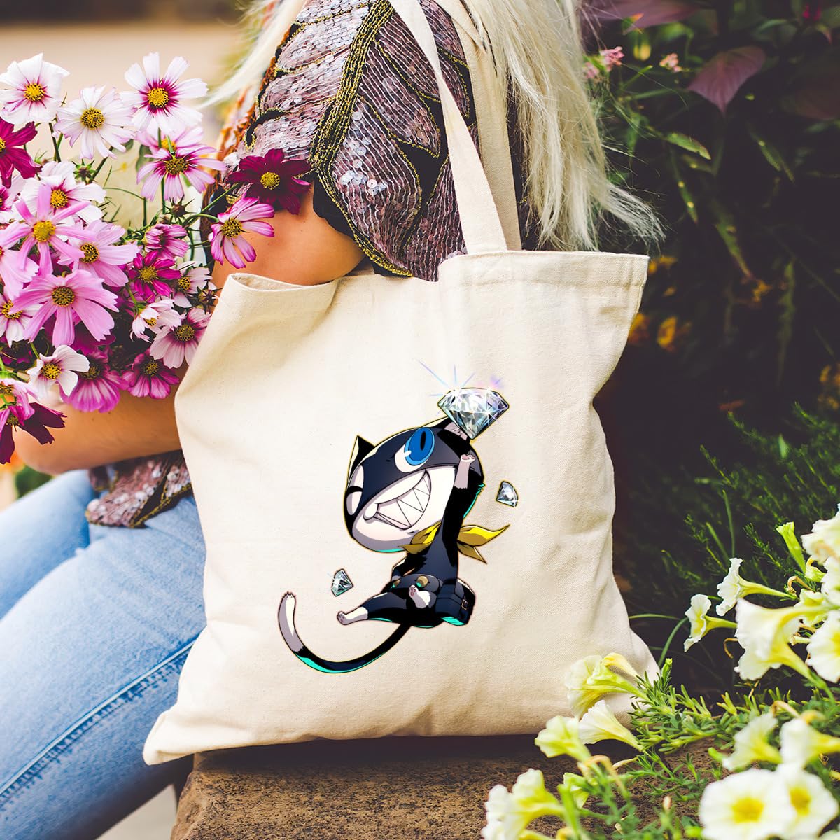 Amazon.co.jp: トートバッグ ペルソナ5 モルガナ 手提げ袋