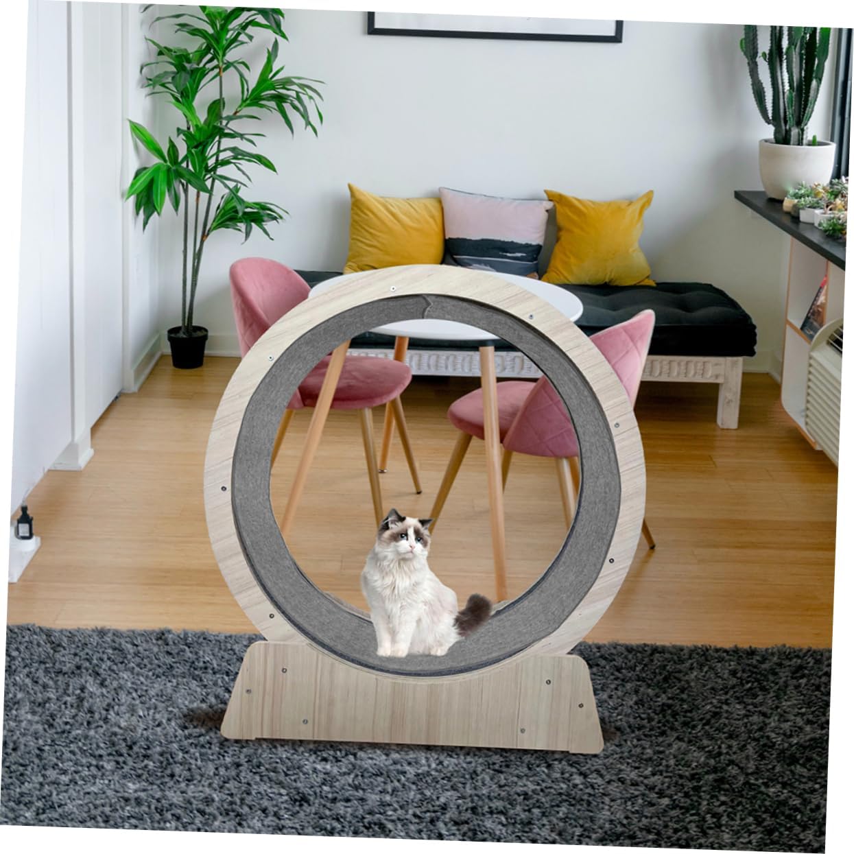 Exercise Wheel Mat Nonskid Replacement Pad for Running Treadmill Scratch and Cushion Mat for Small and Active