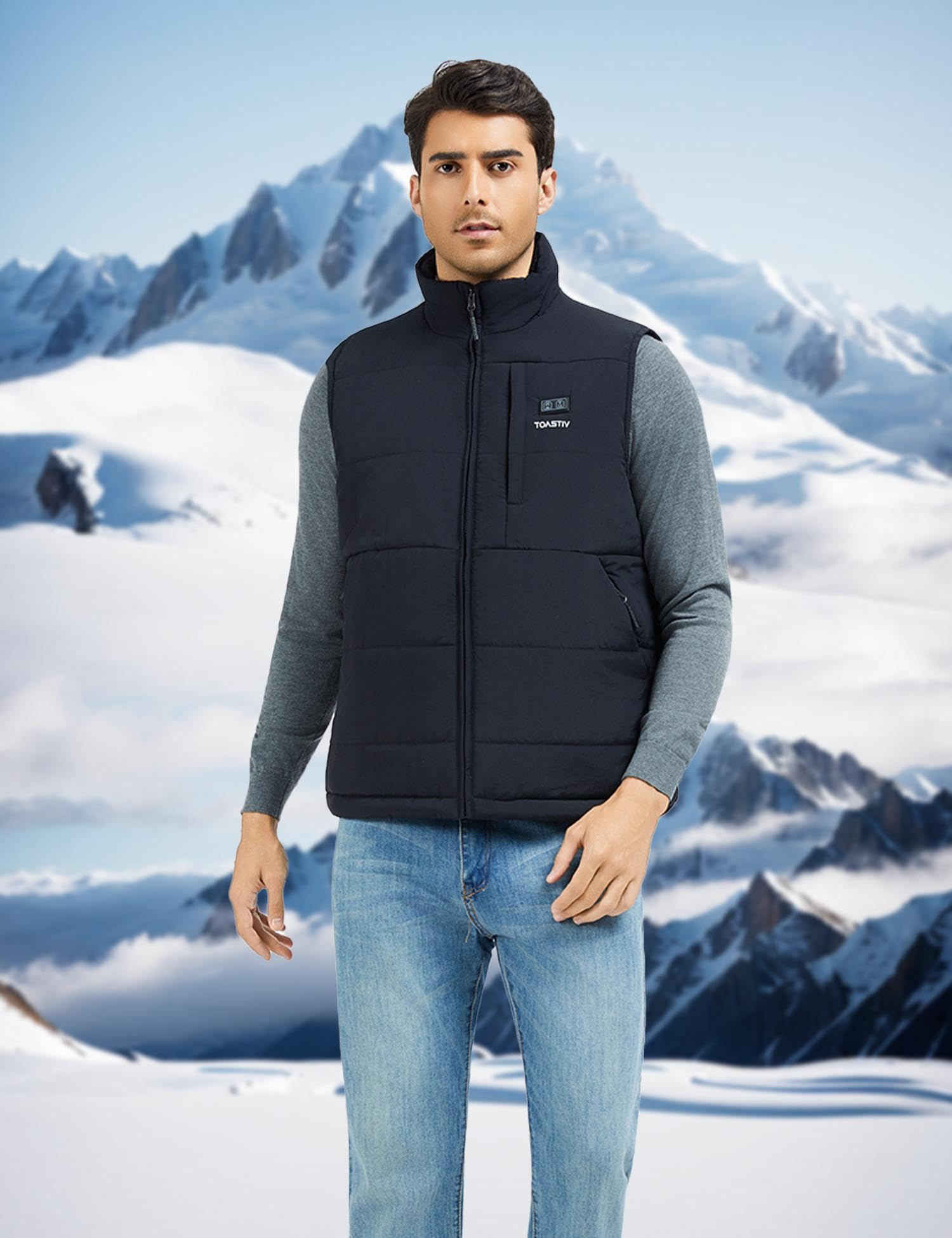 Gilet Riscaldato Uomo con Batteria 20000mAh 7.4V - 8 Zone di Calore, Interno in Pile Caldo, Fino a 12 Ore, Lavabile Gilet Termico Elettrico