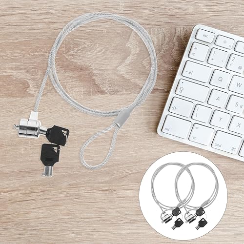 Miniatura 8 de Candado de cable para laptop, cerradura de cable de seguridad de hardware con llaves, cerradura de combinación antirrobo para proyector de